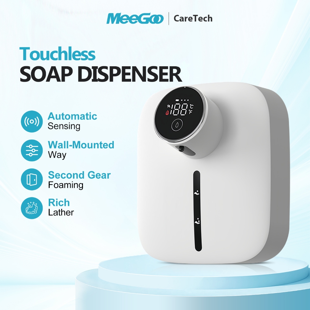 MeeGoo Automatic Foam Soap Dispenser 230ML 6ระดับ เซ็นเซอร์อินฟราเรด วัดอุณหภูมิ รองรับชาร์จ Type-C
