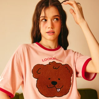 lookbookpetite little benny t-shirt (adult) เสื้อยืดผู้ใหญ่ สกรีนรูปน้องหมี benny สี beige,pink