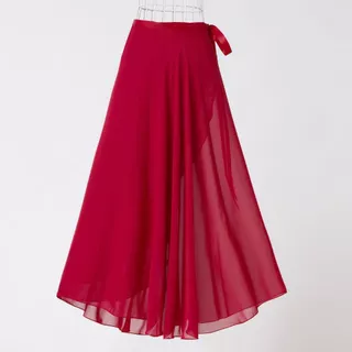 Ballerina Chiffon Wrap Skirt Long Lyrical Dance Skirt for Stage, Practice & Performances