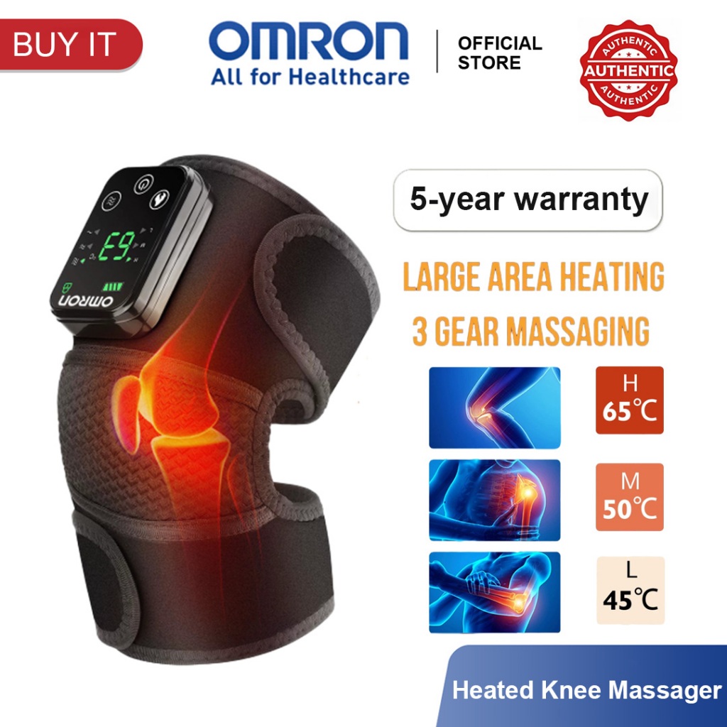 OMRON Heated Knee Massager 3 Massage Modes Rechargeable Support for Knee Shoulder Elbow Pain Relief