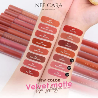 ลิปNA1961 NEE CARA ลิปสติก เวลเวท เนื้อกำมะหยี่ N1961 VELVET MATTE LIP GLAZE