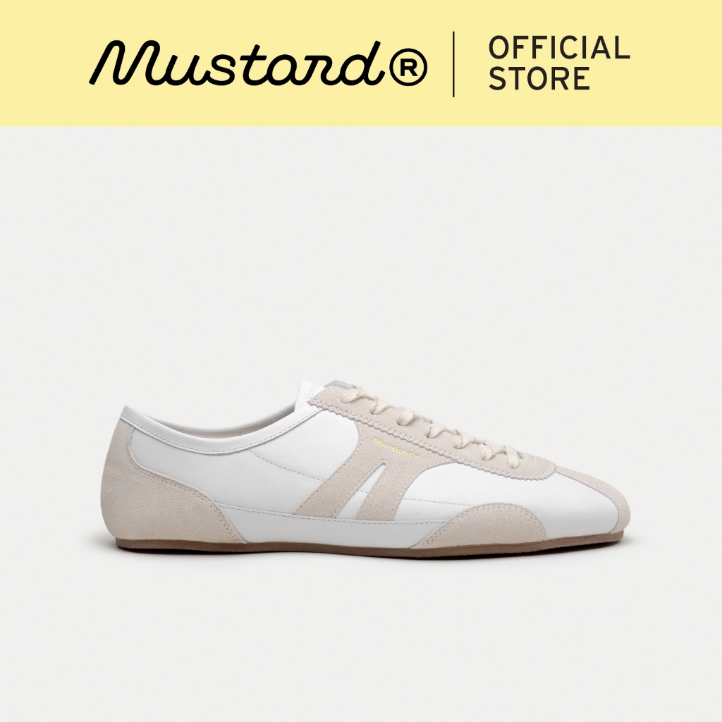 Mustard Norma Cloud White | รองเท้าหนังแท้ ทรงพื้นบาง
