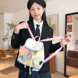 สุดฮิต✨สไตล์เกาหลีทันสมัยและลำลองกระเป๋าเป้ มาพร้อมซิป วัสดุไนลอน และสามารถพกพาได้อย่างสะดวก สไตล์น่ารักสำหรับผู้หญ COD