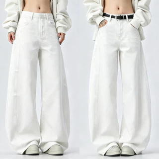 ทรงบาเรล กางเกงยีนส์ สไตล์เกาหลี แนววินเทจ เท้ากว้าง สวยๆเก๋ๆ Clothing Jean Lady ผู้หญิง
