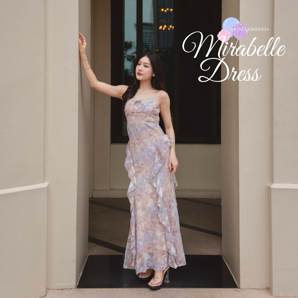 on.december25 ชุดเดรส  Mirabelle Dress โทนม่วงพาสเทล