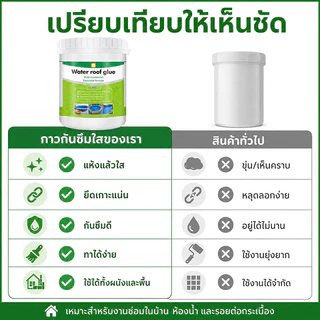 ไม่ต้องรื้อ ไม่ต้องทุบ กาวใสกันน้ำซึม กาวกันน้ำรั่วซึม 500ml กาวกันซึม น้ำยากันซึม ซ่อมหลังคา ผนังรอยแตก กันซึมใส กาวกัน