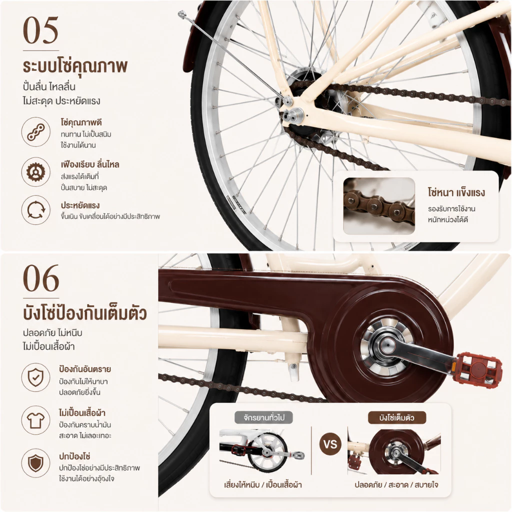 ANCHI จักรยาน 24/26 นิ้ว ผู้หญิง ผู้ใหญ่ เบาะนั่งสบาย thumbnail 5
