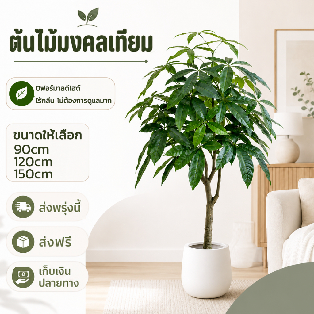 🔥ต้นศุภโชคเทียม【Fortune】ต้นไม้ปลอม ไม่เหี่ยวเฉา ต้นไม้เทียม สวยงามและสมจริง ต้นไม้ประดิษฐ์ขนาดใหญ่