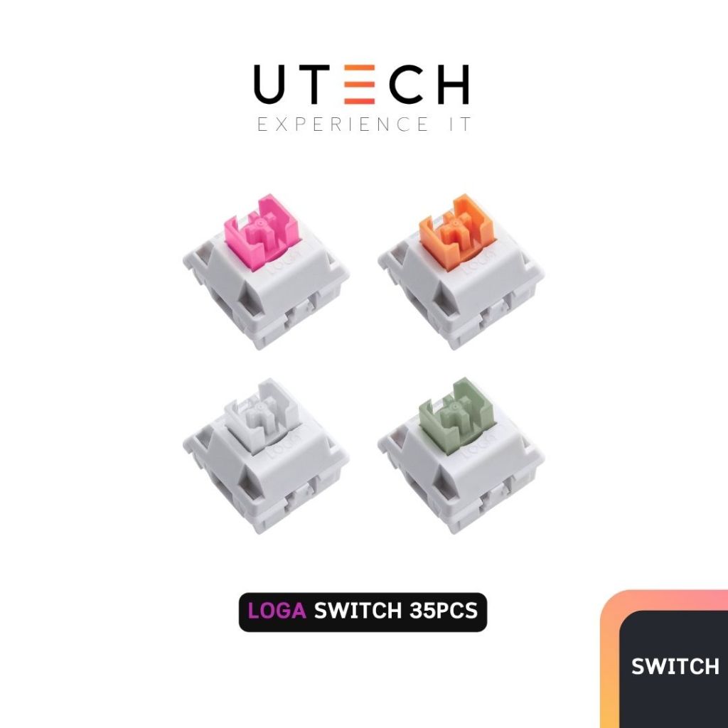 สวิตช์ (35 ตัว) Loga Chathai Nomyen Matcha Nomsod Mechanical Keyboard Switch 35pcs สวิตช์คีย์บอร์ด ชาไทย นมเย็น by UTECH