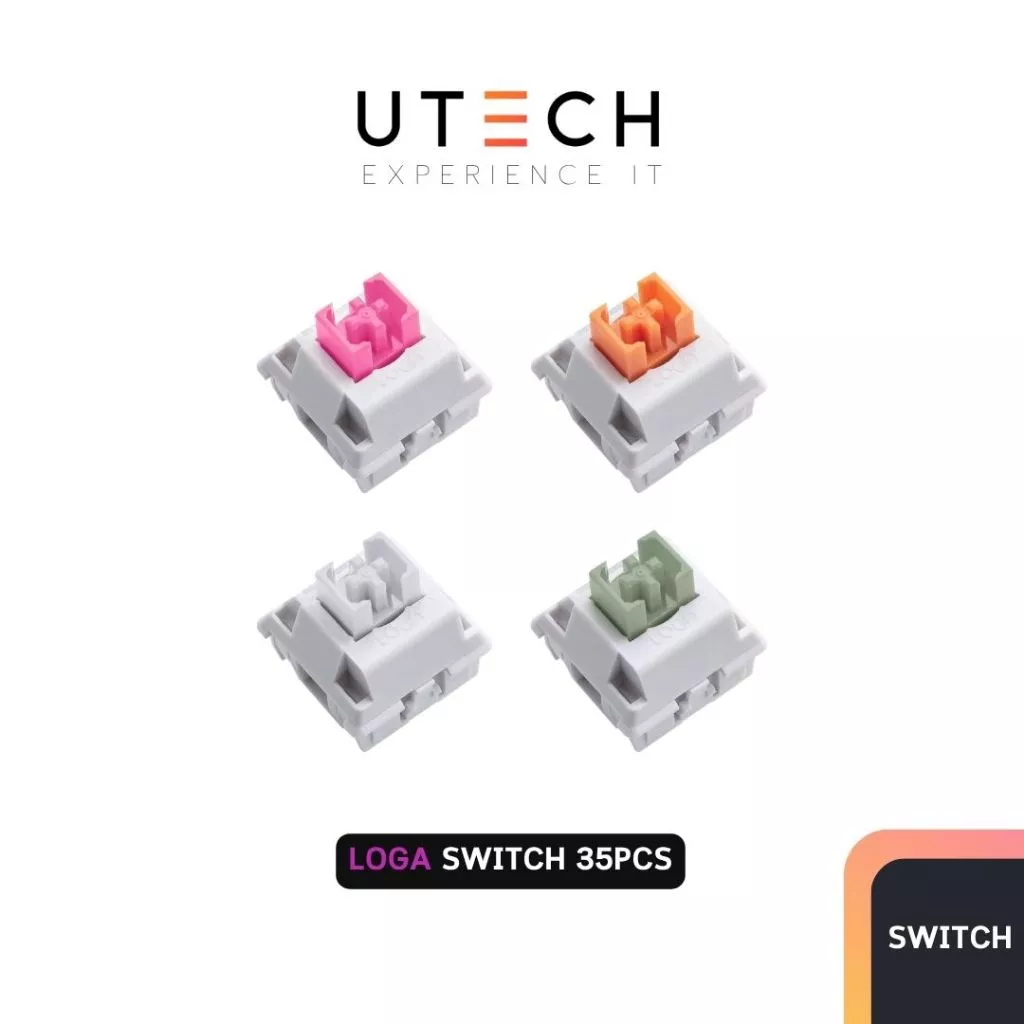 สวิตช์ (35 ตัว) Loga Chathai Nomyen Matcha Nomsod Mechanical Keyboard Switch 35pcs สวิตช์คีย์บอร์ด ชาไทย นมเย็น by UTECH