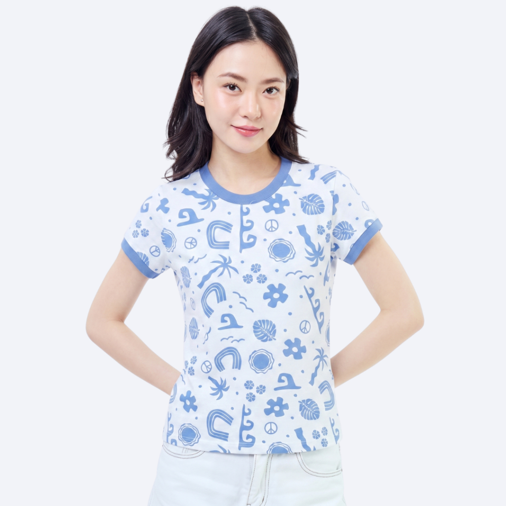 BODY GLOVE Women's Graphic T-SHIRT Fall-Winter 2025 Baby Tee เสื้อยืดลายกราฟฟิค เบบี้ที รวมสี