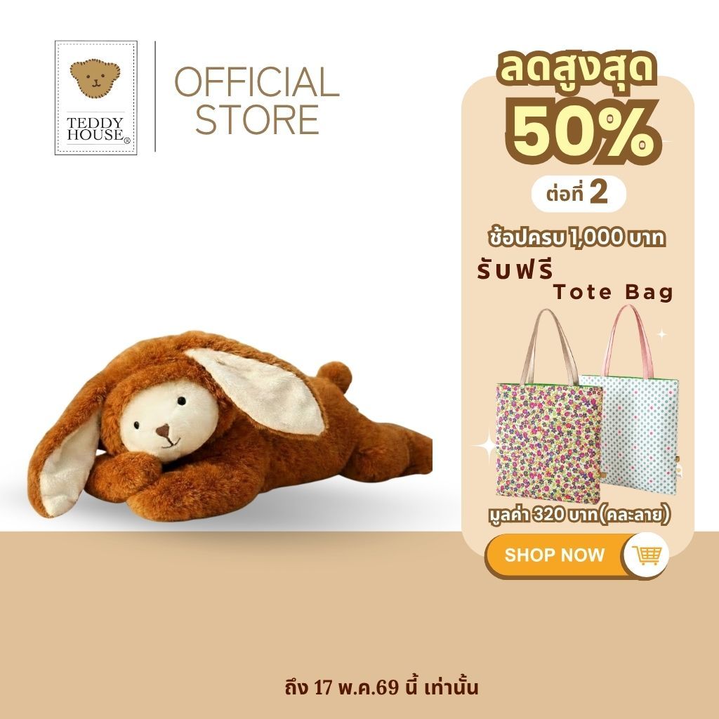 Teddy House : Bunny Hug หมอนกระต่าย หมอนอิง กอดอุ่น นุ่มฟู ผ้าขน fluffy ของขวัญแทนความห่วงใย ขนาด 17