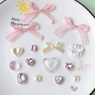 ร้านไทย 🎀🤍 ตัวติดรองเท้าเซ็ตโบว์เจ้าหญิง โทนน่ารักหวานๆ 16 ชิ้น (สั่งแค่ 1 เซ็ตพอ) n.31