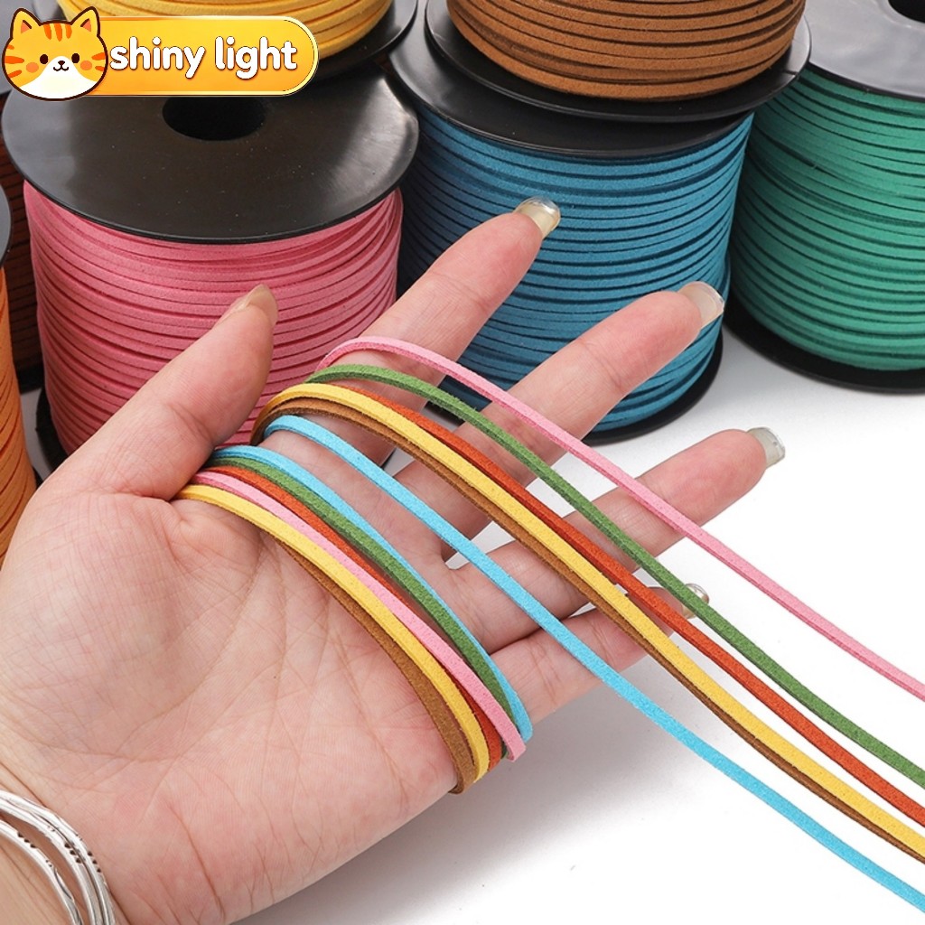 เชือกหนังชามัวร์เกาหลี 2.5 มม. ยาว 4 ม. สำหรับงานถัก DIY สร้อยข้อมือ สร้อยคอ เครื่องประดับ