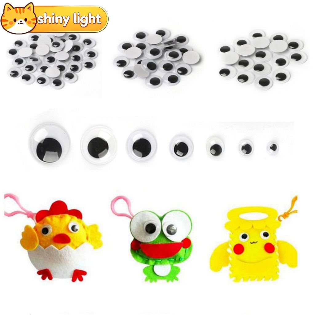 ตาพลาสติกมีกาวในตัวขยับได้ 5-24 มม. หลายขนาด อุปกรณ์ DIY ทำตุ๊กตา ของเล่น งานฝีมือ