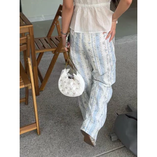 Fleur Pants (baby blue/cotton pink)