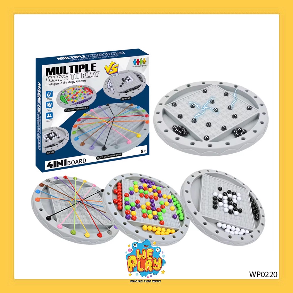 WE PLAY พร้อมส่ง Board Game 4 in 1 เกมฝึกสมอง ของเล่นฝึกทักษะ