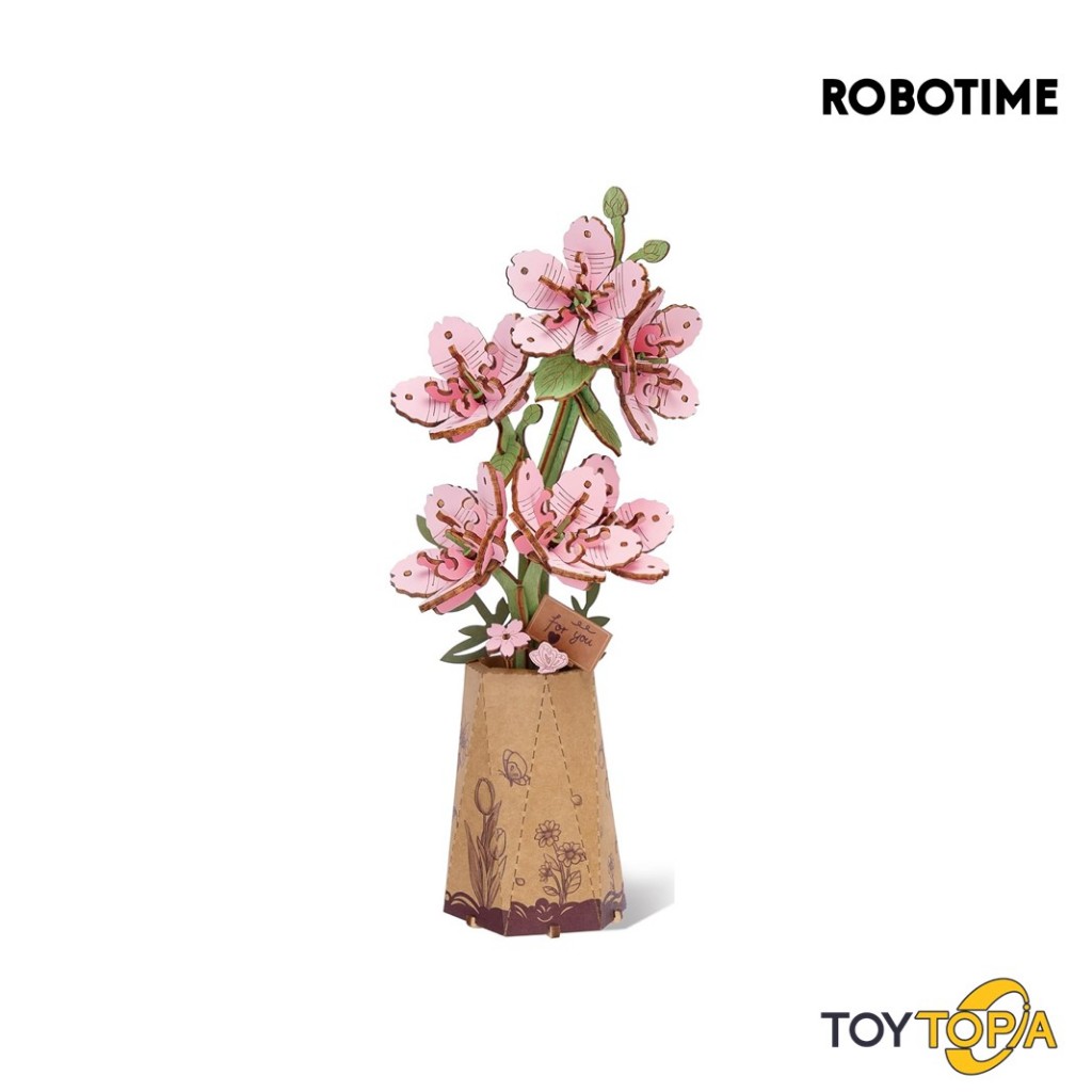(124835) (TW101) Sakura: Rowood Flower 3D Wooden Puzzle By Rolife