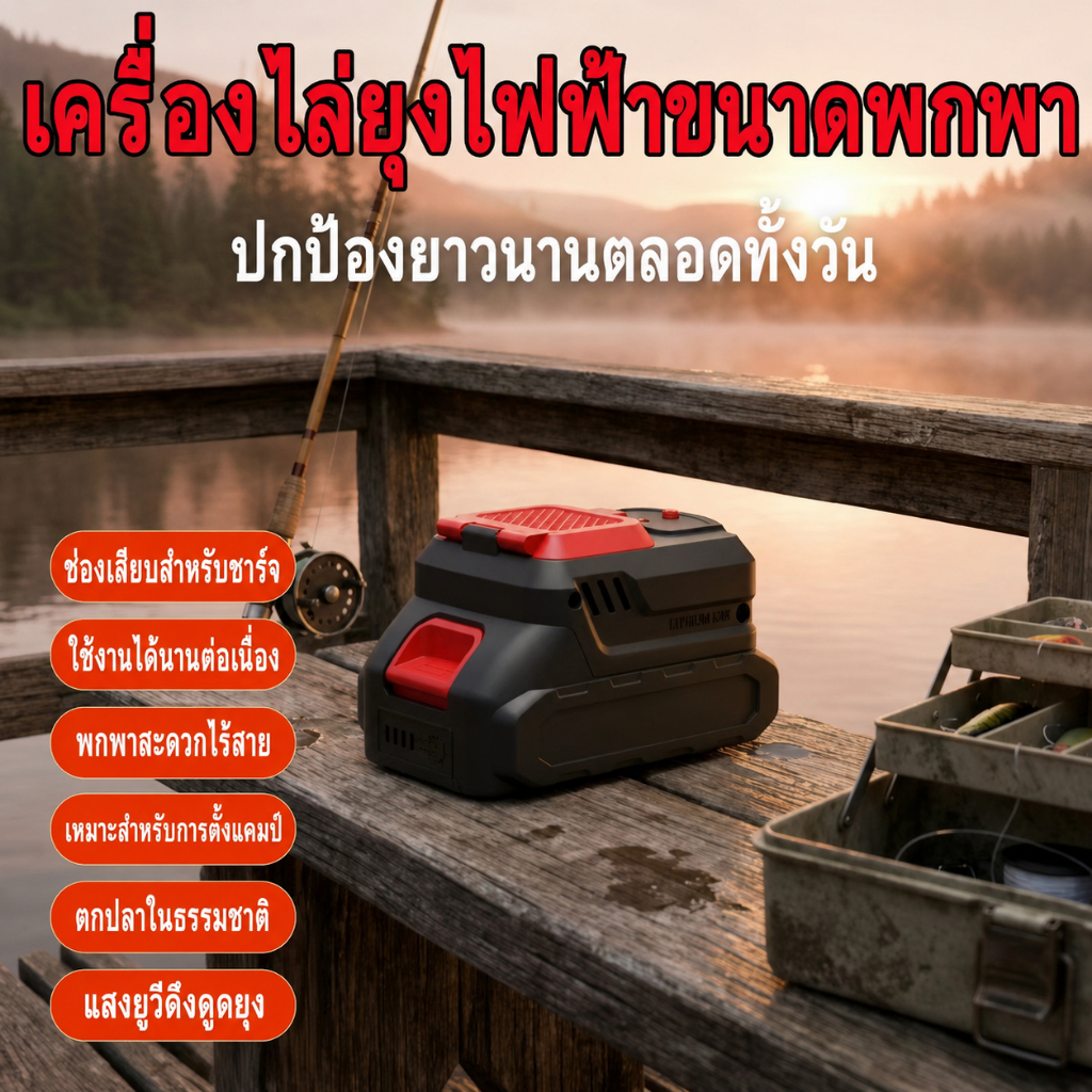 เครื่องไล่ยุงแบบพกพา รองรับแบตเตอรี่ลิเธียม 21V ของ Makita ปลอดภัย ไม่ระคายเคือง เหมาะสำหรับตั้งแคมป์และตกปลา
