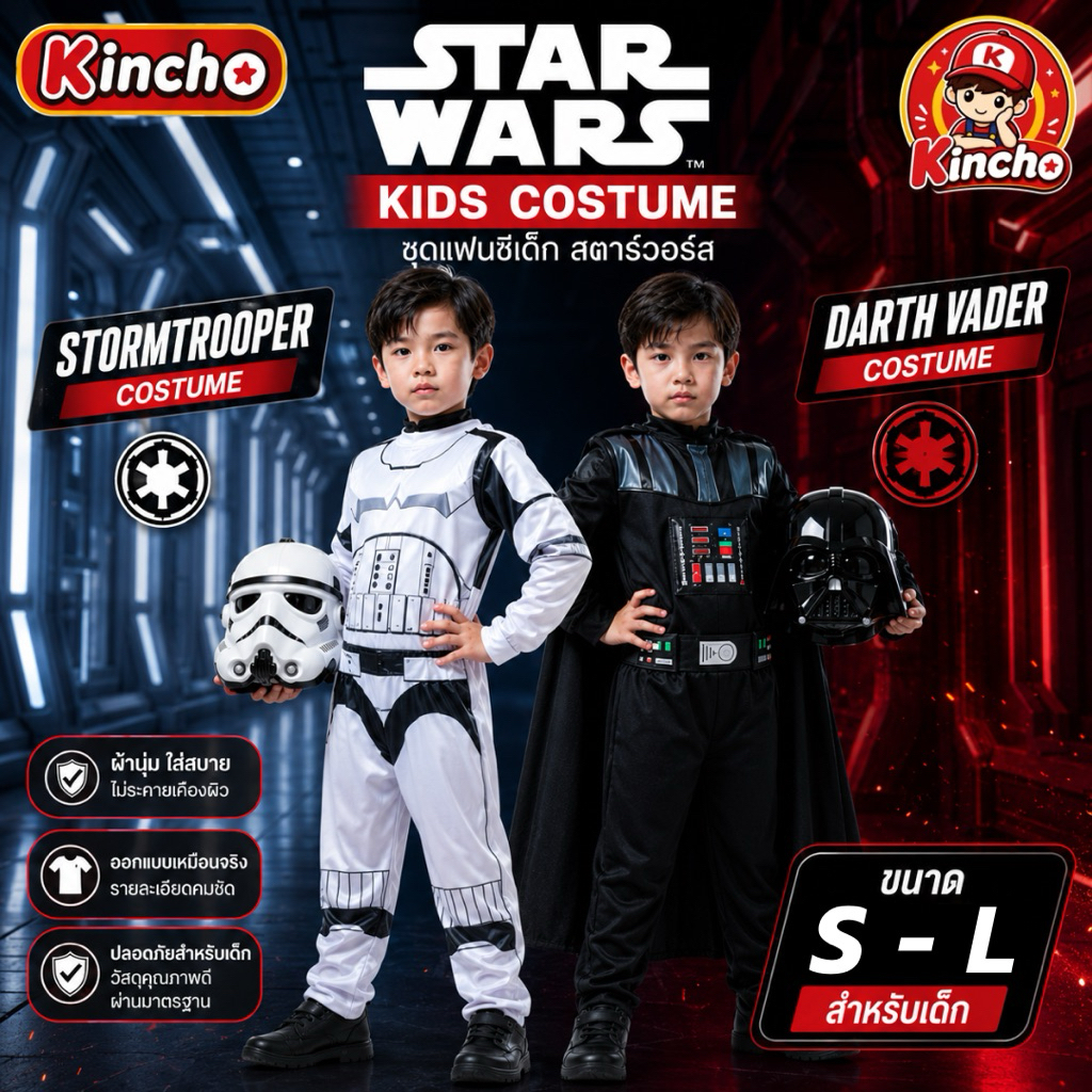 #ชุดคอสตูมเด็ก #Starwars #Darthvader #Stormtrooper #ชุดคอสเพลย์ #ชุดแฟนซีเด็ก