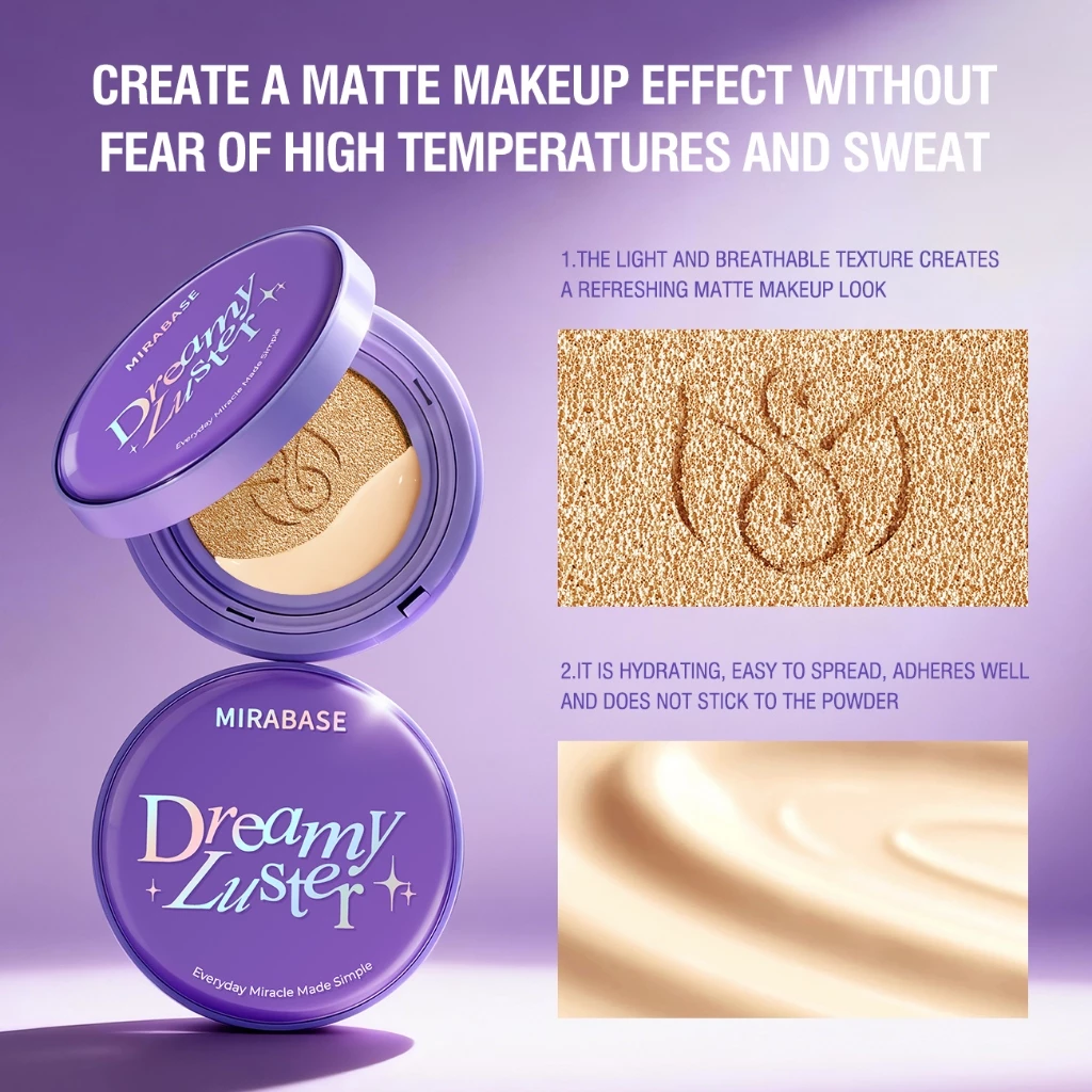 MIRABASE Dreamy Luster Air Cushion SPF50+ PA++++ 12g คุชชั่นรองพื้น คุมมัน ติดทน ปกปิด บางเบา ผิวสวยธรรมชาติ thumbnail 8
