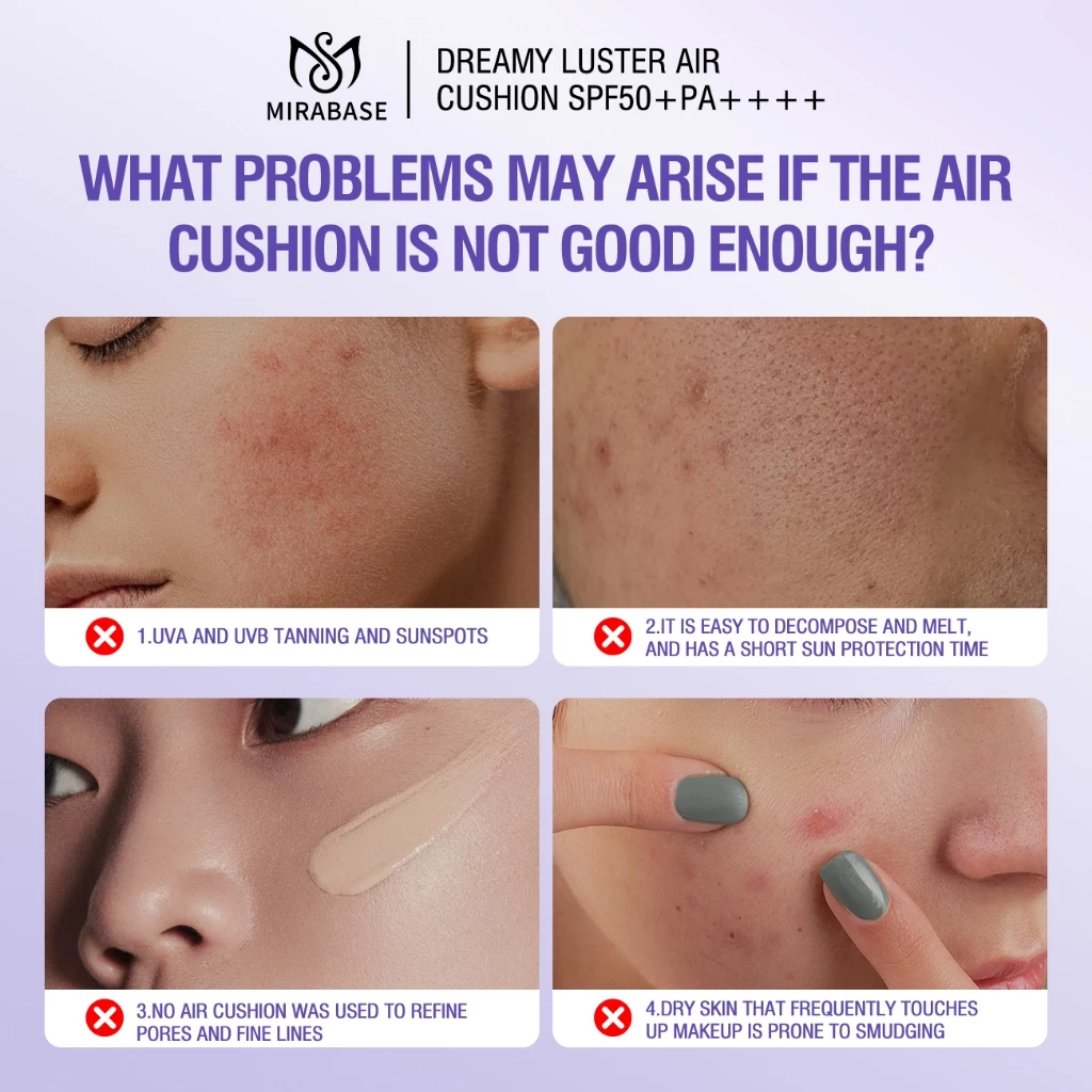 MIRABASE Dreamy Luster Air Cushion SPF50+ PA++++ 12g คุชชั่นรองพื้น คุมมัน ติดทน ปกปิด บางเบา ผิวสวยธรรมชาติ thumbnail 4
