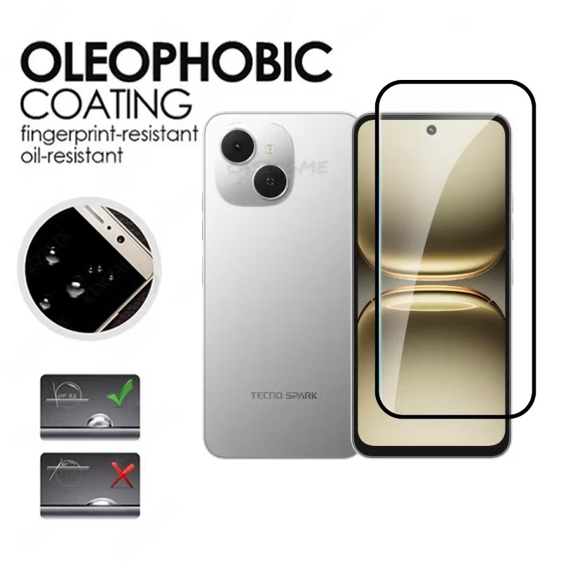 ฟิล์มกระจก แบบเต็มจอ สำหรับ TECNO Saprk 40C 30C Spark GO GO1 GO2 Spark 7 8  Pop8 Pop9 Pop10  เต็มจอ