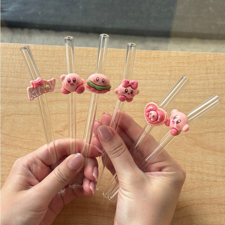 BON BON projects - Kirby long staw - หลอดแก้วชนิดยาวลายเคอร์บี้