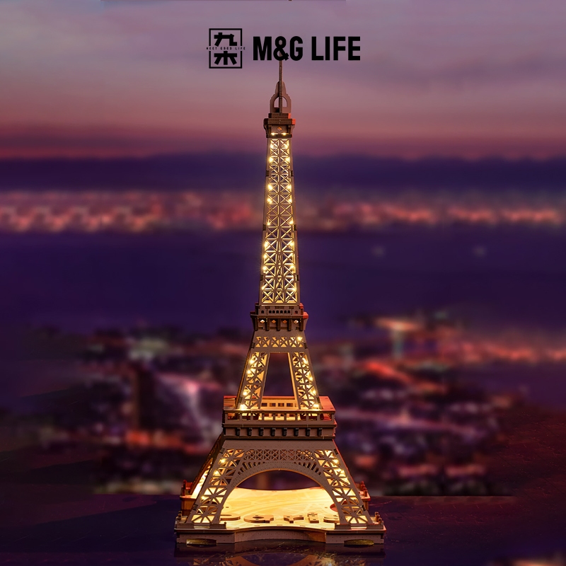 M&G LIFE x ROKR Eiffel Tower Wooden 3D Puzzle Assembly Model