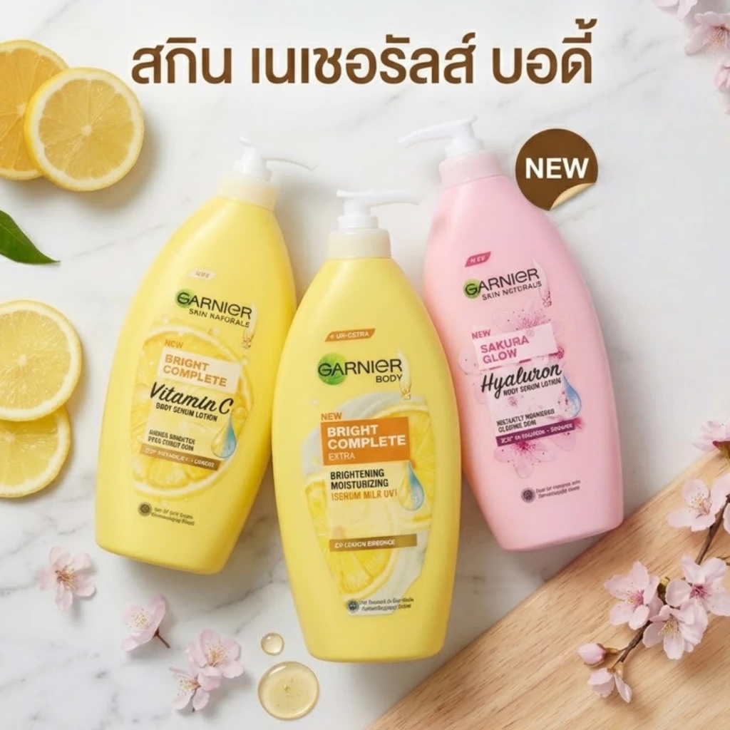 การ์นิเย่ บอดี้เซรั่มโลชั่น 400มล ซากุระไวท์ / ไบรท์คอมพลีท thumbnail 3