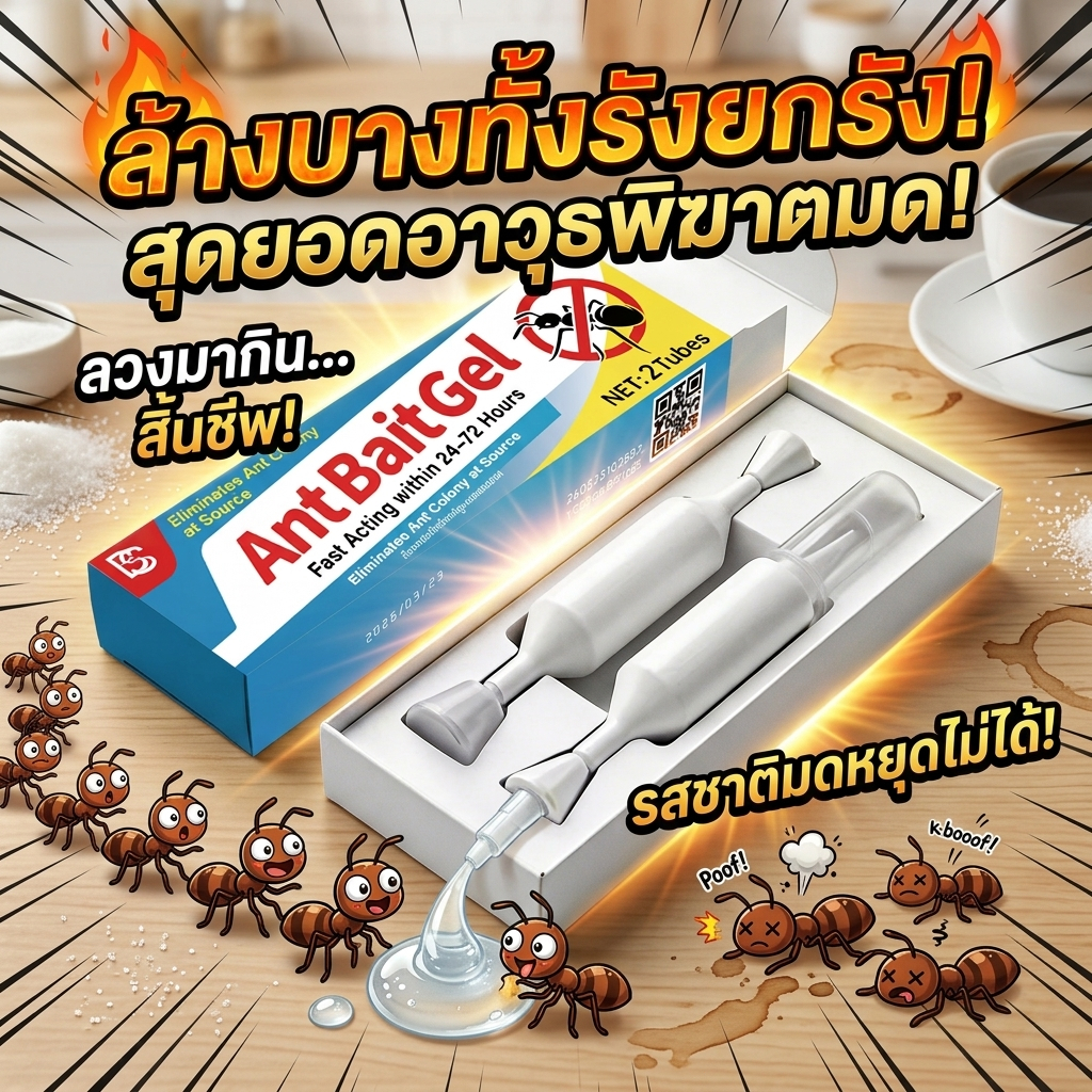 🐜มดหายหมดทั้งรัง🐜SLB กำจัดมด ยาฆ่ามด เจลกำจัดมด ยากําจัดมด เหยื่อมด ฆ่ามด กล่องละ 2 ชิ้น
