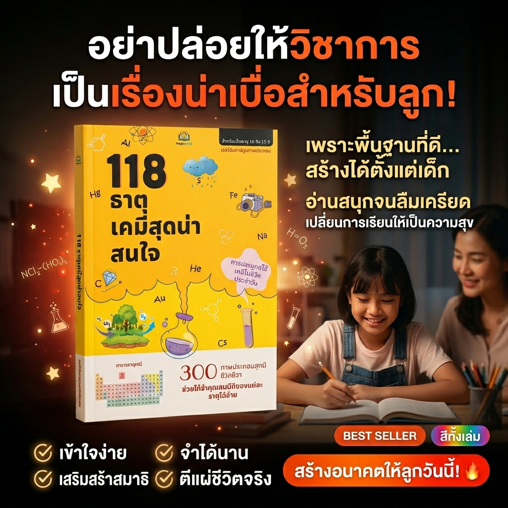 ชุดหนังสือ 118 ธาตุเคมีสุดน่าสนใจ ฝึกฝนการคิดเชิงคณิตศาสตร์ GLOWBOOK