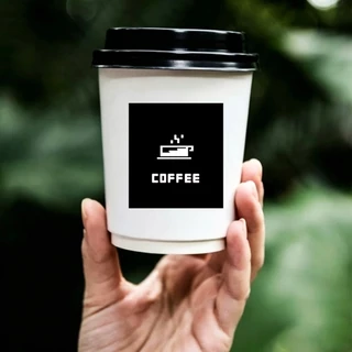 พร้อมส่ง⚡ สติ๊กเกอร์ติดแก้วกาแฟ สติกเกอร์Coffee (5x6 ซม.105 ใบ/ชุด) กันน้ำ100% PP H.2 กาแฟ ชานม Thank You สติกเกอร์