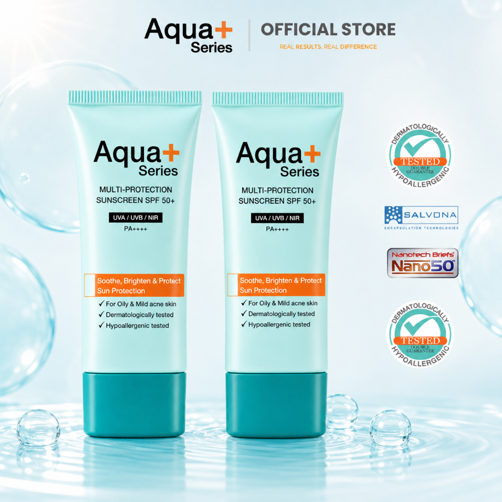 ( 2 ชิ้น ) Aqua+ series Multi-Protection Sunscreen spf50+ 50ml.