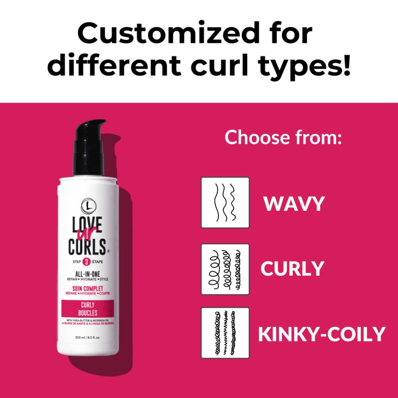 Love Ur Curls ครีมจัดแต่งทรงผมหยิก ผมหยักศก 250ml ลดชี้ฟู ลด frizz กำหนดลอนสวย ซ่อมแซมผมเสีย ชุ่มชื้น ใช้ได้ทุกวัน น้ำหน