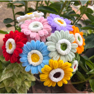 [พร้อมส่ง]ดอกไม้ลวดกำมะหยี่ 🌻 ทานตะวัน เดซี่ ลิลลี่ เยอบีร่า ทิวลิป ห่อซองพลาสติก ผูกริบบิ้น