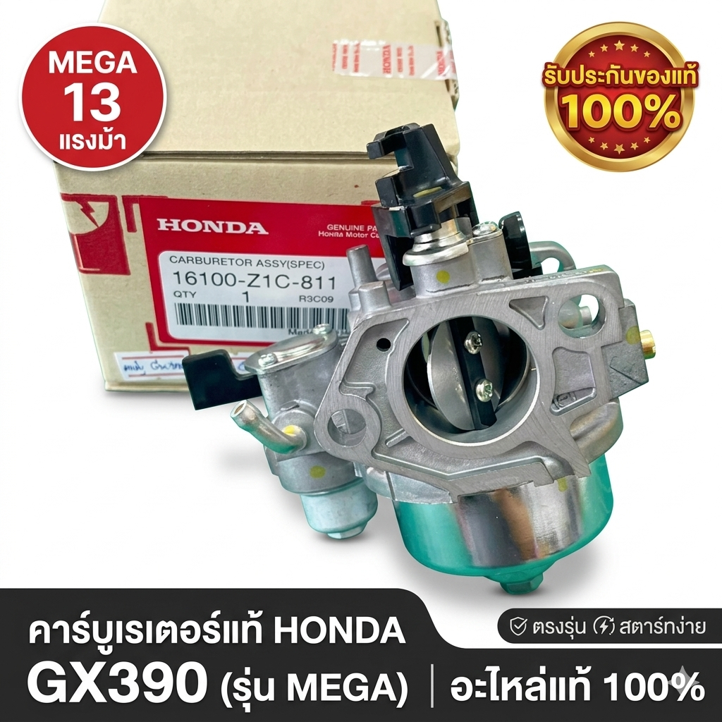 คาร์บูเรเตอร์ GX390 MEGA แท้ เบิกศูนย์ฮอนด้า 100% คาร์บู GX390 เมกก้า MEGA 13 แรง 16100Z1C811