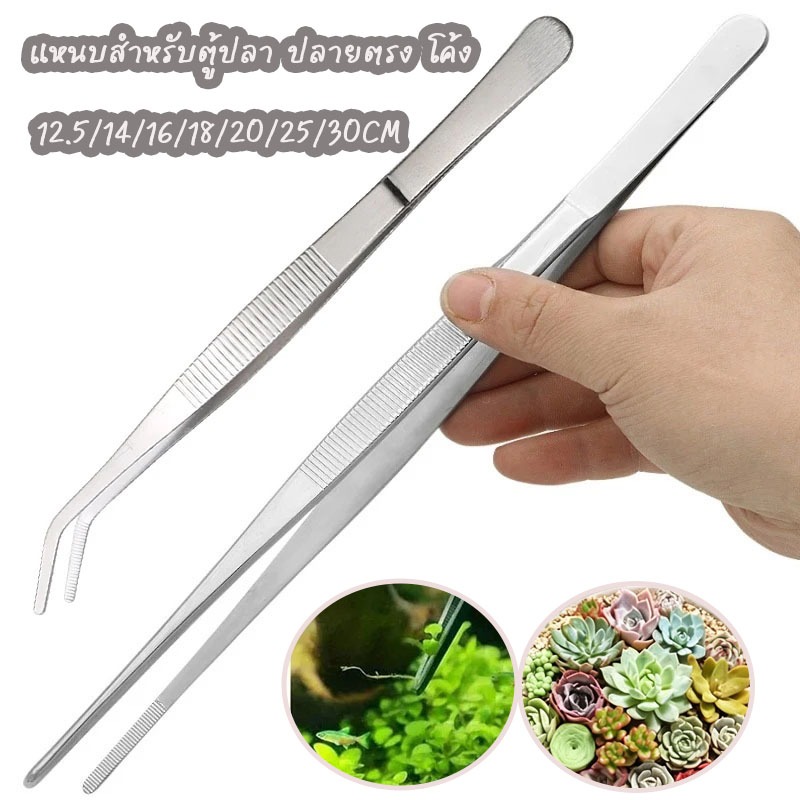 แหนบปลูกต้นไม้ ฟอเซปเงินแบบยาว 12.5-30cm forcep แหนบ ตู้ไม้น้ำ ตู้ปลา คีมคีบ