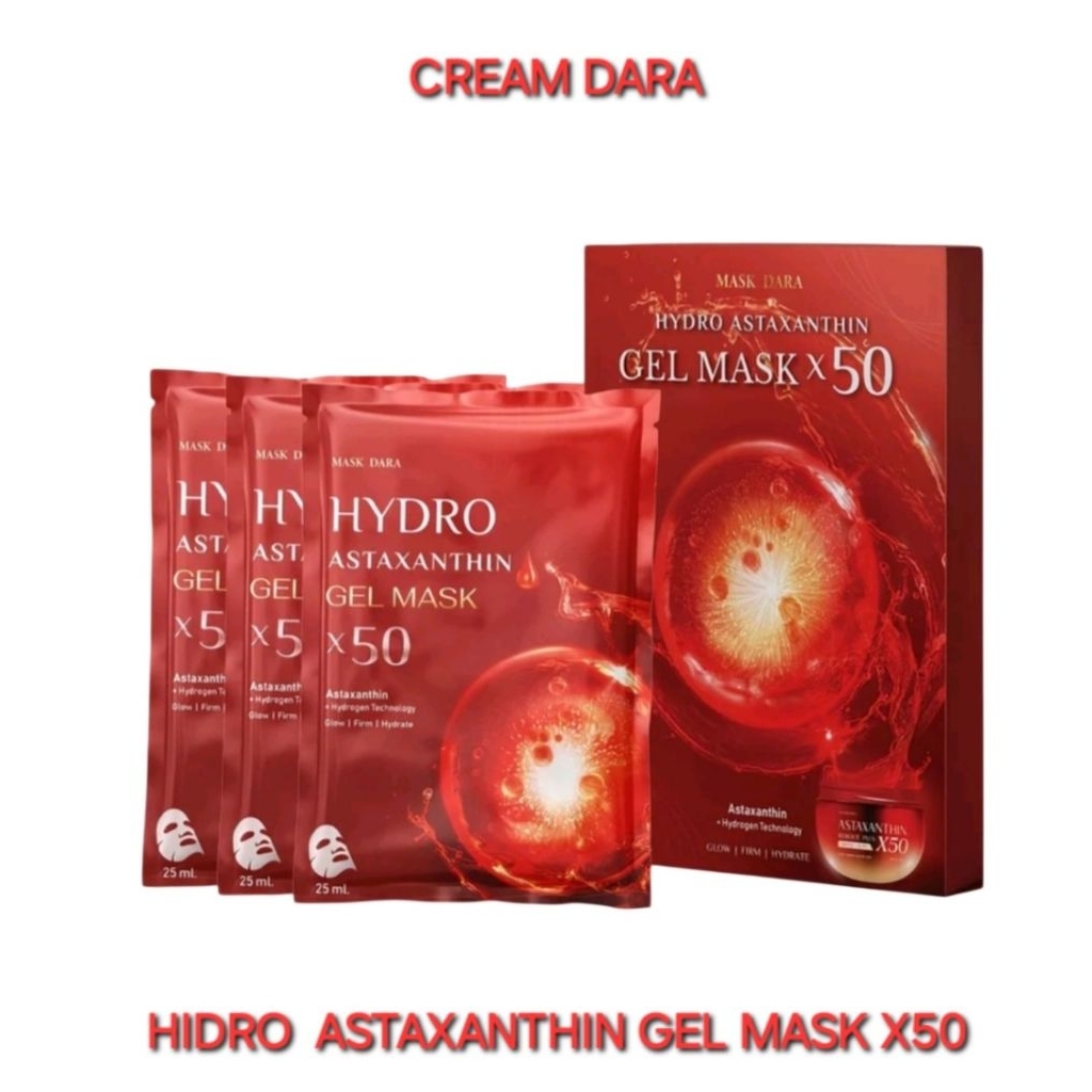 มาสก์ดารา ไฮโดร แอสตาแซนธีน เจลมาสก์ เอ็กซ์ 50 (ขายยกกล่อง / 1 กล่องมี 3 แผ่น)