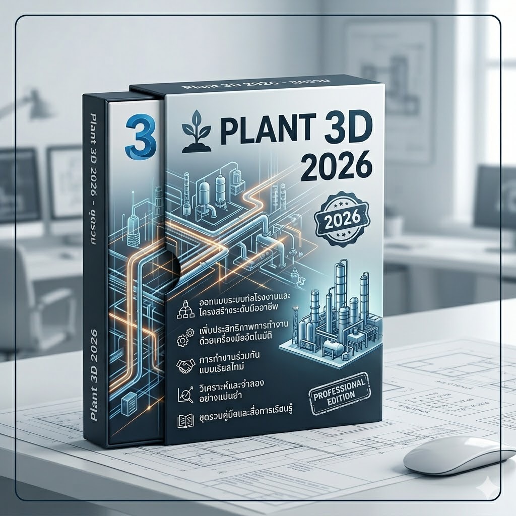 Plant 3D 2026 โปรแกรมออกแบบโรงงานและระบบท่ออุตสาหกรรม 3 มิติ(Boxed Version)(รองรับWindows)