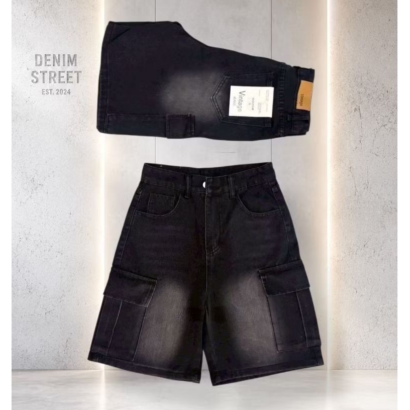 🔥 Neptune jeans กางเกงขาสั้นคาร์โก้3ส่วน