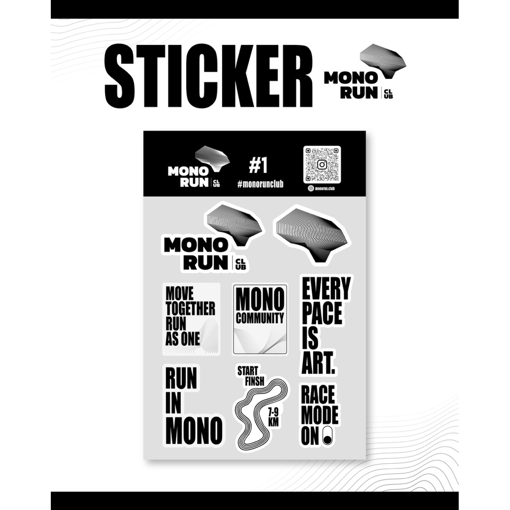 Sticker-MONO RUN CLUB #1 | สติ๊กเก้อแบบด้าน