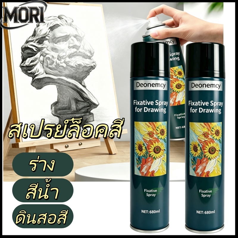 FIXATIVE Spray น้ำยาเคลือบผิวอเนกประสงค์สำหรับงานร่างภาพ โปร่งใส สร้างฟิล์มที่ไม่เหลือง ทนความชื้นและทนต่อรอยขีดข่วน