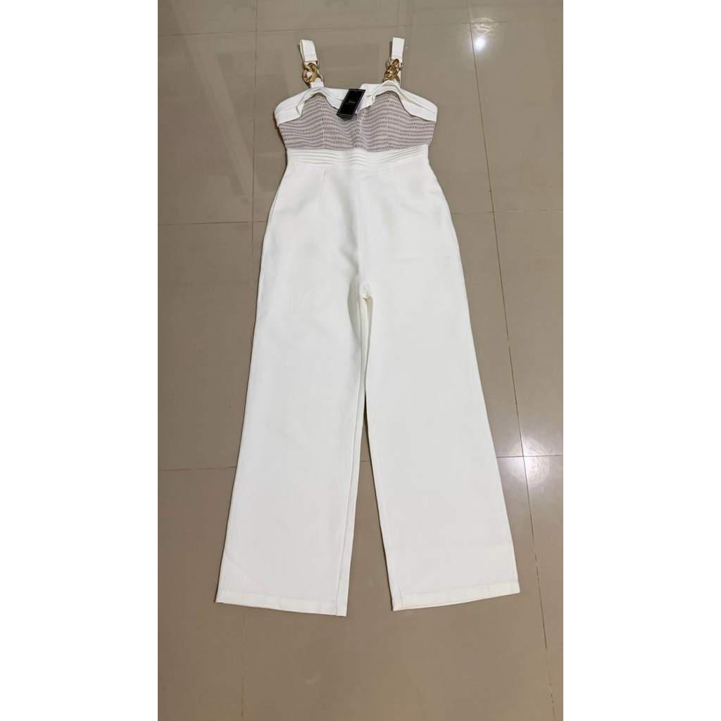 New!! ส่งต่อจั๊มยาว สายเดี่ยวแต่งโซ่ ทรงเก๋ จาก Brand Jidapa (Size L) ป้ายห้อย
