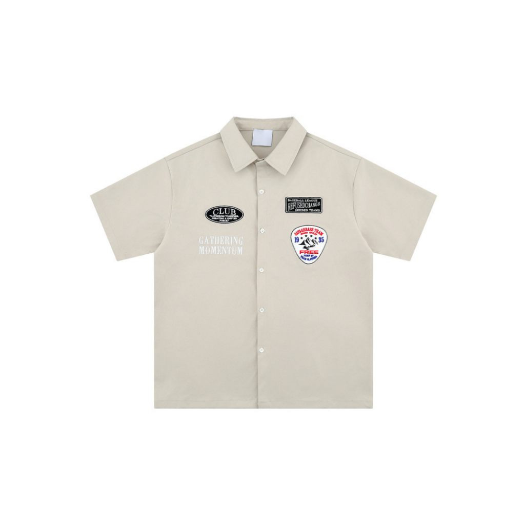 เสื้อเชิ้ตสไตล์ไบเกอร์งานปักพรีเมียม Premium Biker Shirt Style