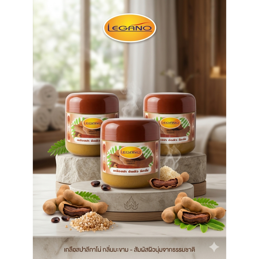 ✨พิเศษ 750 g. *3 กระปุก สครับขัดผิวขาว สูตรมะขามแท้ LEGANO✨ ผิวใสเนียนนุ่มตั้งแต่ครั้งแรกที่ใช้!