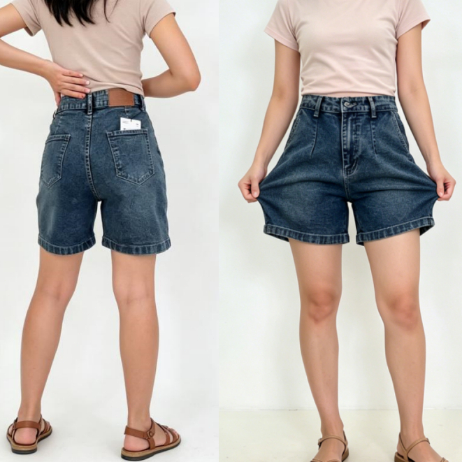 GHAOHES 🛒📞กางเกงยีนส์สั้น ผ้ายีนส์ยืด ขนาด S-5XL กางเกงยาว 16-18นิ้ว🛒📞#6644