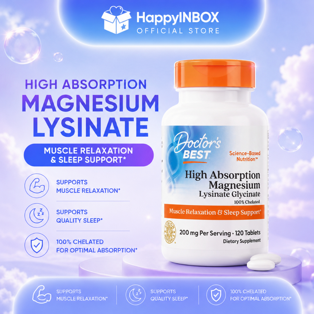 💤 Doctor’s Best High Absorption Magnesium Lysinate Glycinate แมกนีเซียมดูดซึมสูง