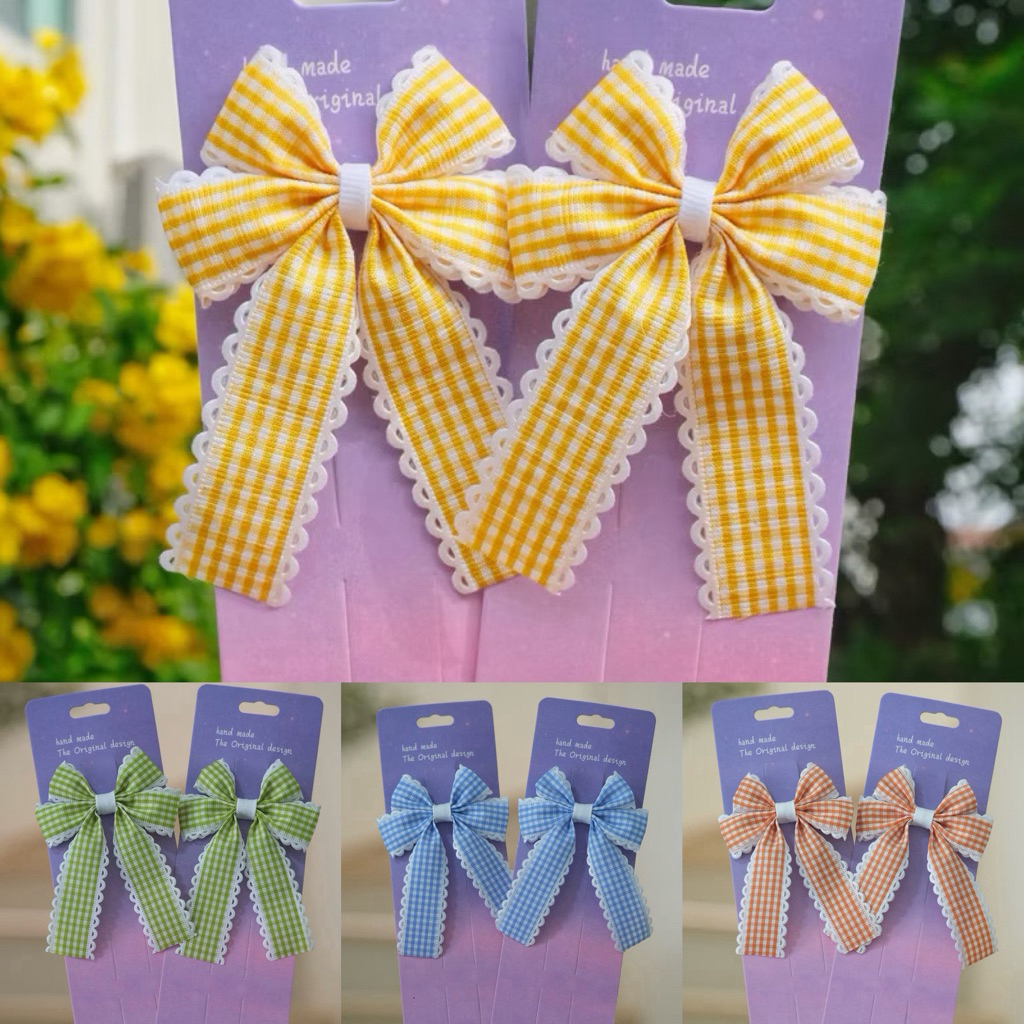 โบว์ลายสก็อต รุ่น Lacy Gingham