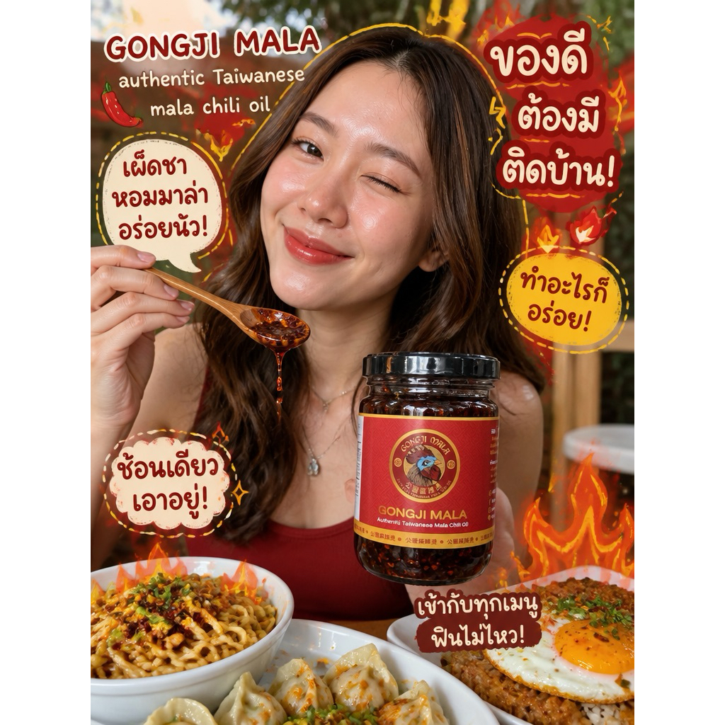 พริกหม่าล่าผัดน้ำมัน สำหรับปรุงรส (สูตรเข้มข้น)